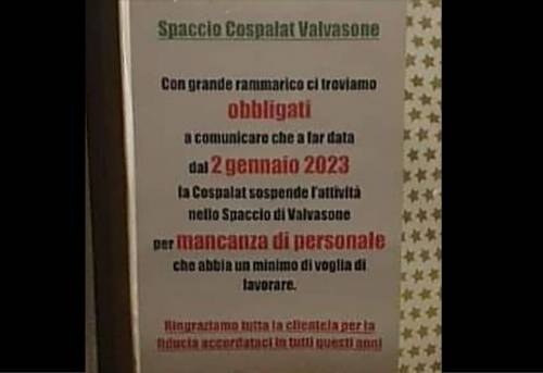 "Manca personale con voglia di lavorare". Il negozio costretto a chiudere